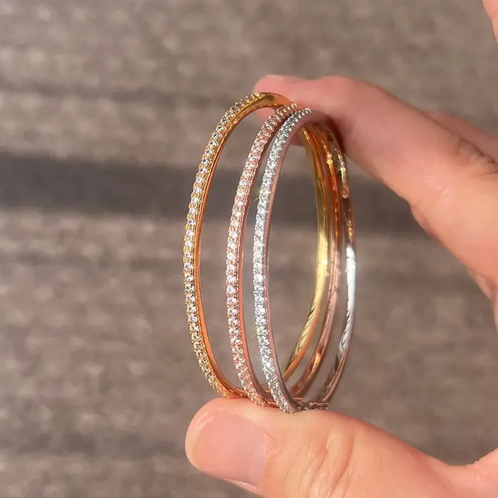 Marque chaude pur 925 bijoux en argent Sterling pour les femmes bracelet en or Rose