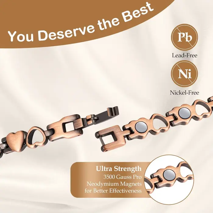 ARADOO Premium pur cuivre Bracelets pour femme amour coeur conception bracelet magnétique bijoux cadeaux