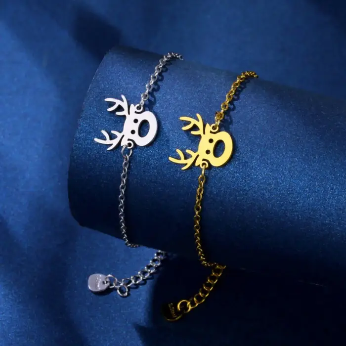 Bracelet de noël en forme de renne et d'élan pour femmes et hommes