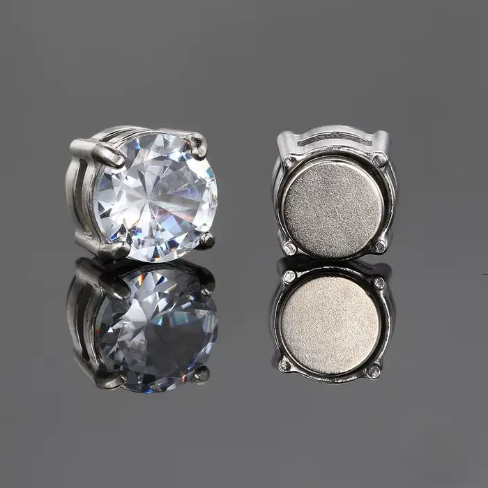Boucles d'oreilles rondes en acier inoxydable non piercing pour homme et femme style hip hop rock aimantées à offrir pour diverses occasions