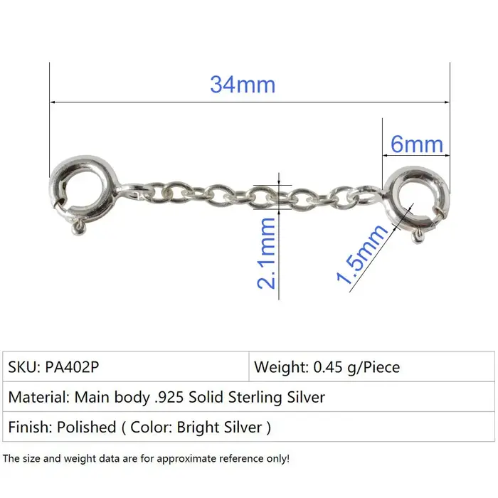 Extensions de collier en argent Sterling 925 massif, Extension de bracelet de cheville amovible et s