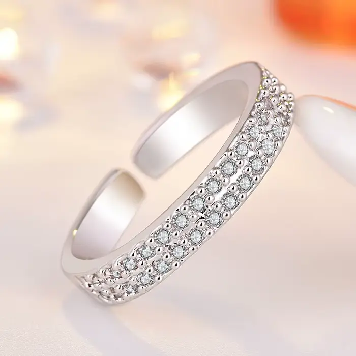 Bagues en argent sterling 925 avec zircon brillant, simples, pour femmes, bijoux de mariage et de fi