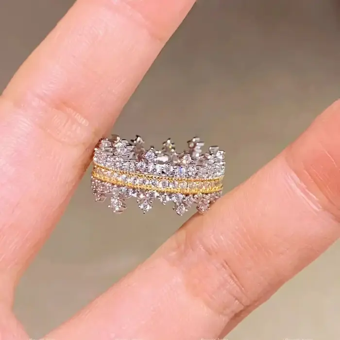 Foyimagination ew-Bagues couronne de princesse en dentelle vintage