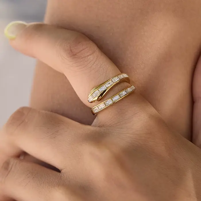 Bague Serpent en Acier Inoxydable Ars pour Femme
