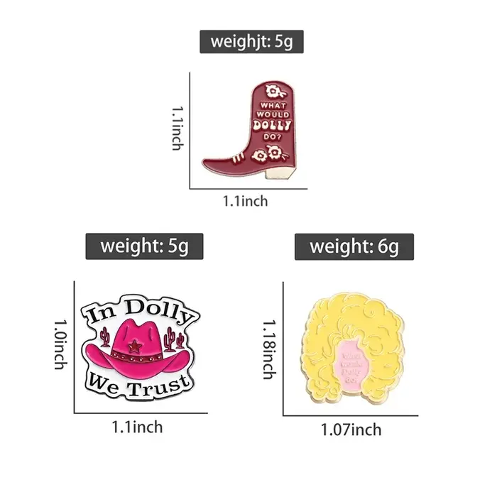 What Would Dolly Do Émail Pin In Dolly We Trust Brooch