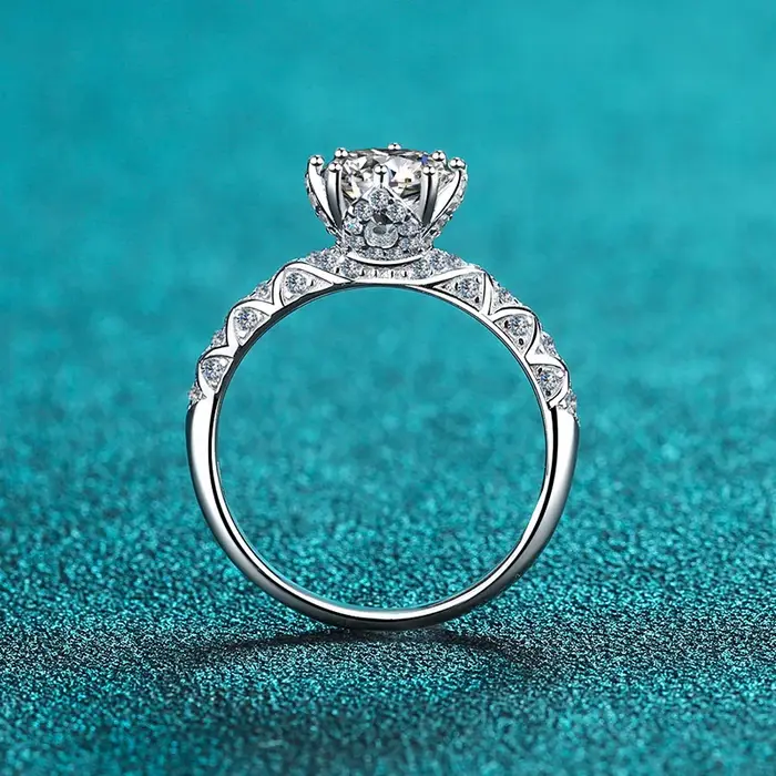 Bague Moissanite en Argent Sterling S925 pour Femmes Style Classique Pierres Précieuses en Couleurs Diverses Occasions Spéciales