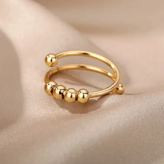 Bagues ajourées en chaîne pour femmes, couleur or, acier inoxydable, Zircon, croix ouverte, tendance