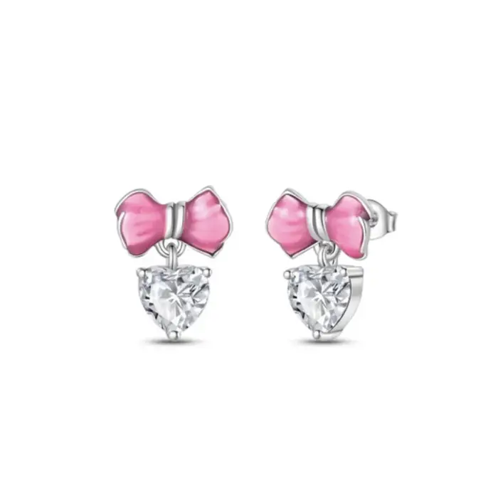 Boucles d'oreilles en argent 925 pour femmes | Boucles d'oreilles pendantes en émail avec motifs p