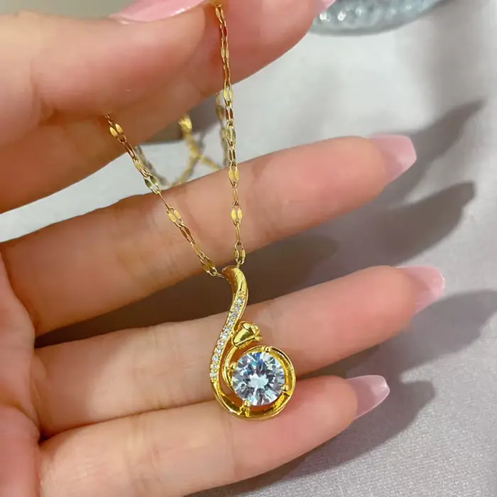 Accessoires bijoux pour femmes pendentif collier chaîne en acier inoxydable doré lien de clavicule articles bon marché avec livraison gratuite