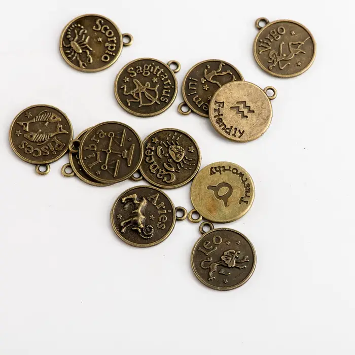 12 constellations pendentif pour trouver et composants de bijoux, accessoires de maquillage à faire soi-même, manuel # JY115