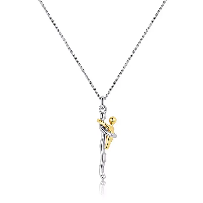 Collier bicolore 2025 en acier inoxydable avec pendentif détachable Mère et Enfant, bijoux DIY pour 