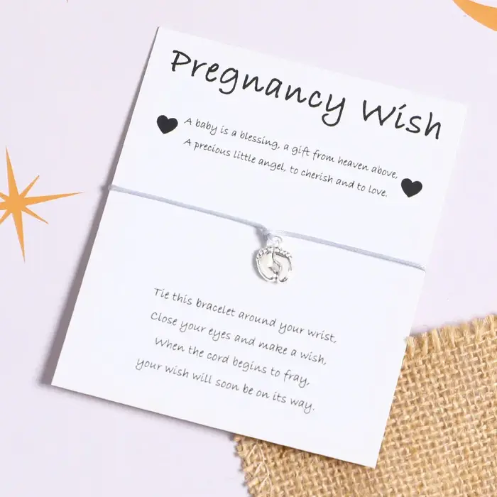 Bracelet de vœux de maman pour être de grossesse, breloque de pied de bébé, bijoux souvenir de nouve