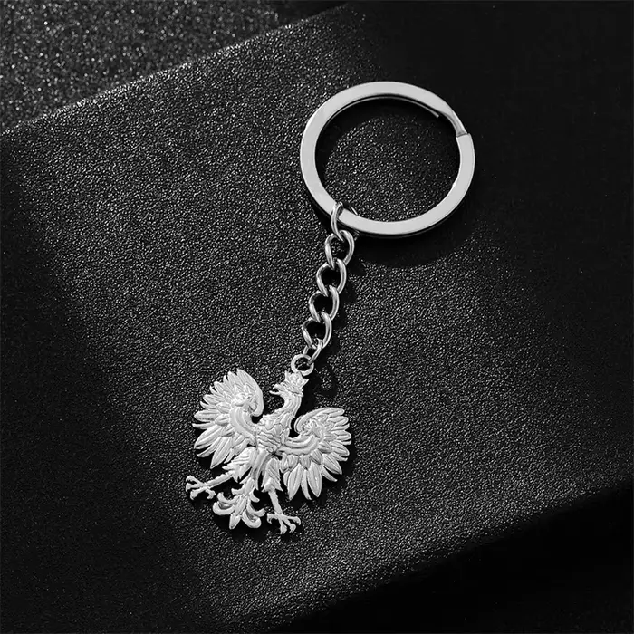 Colliers avec pendentif aigle symbole de pologne, couleur or argent, polissage, acier inoxydable, bi