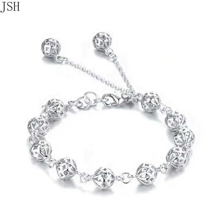 100% 925 argent Sterling beaux Bracelets haut Noble jolie mode fête de mariage mignon dame belle boule femmes Bracelet bijoux