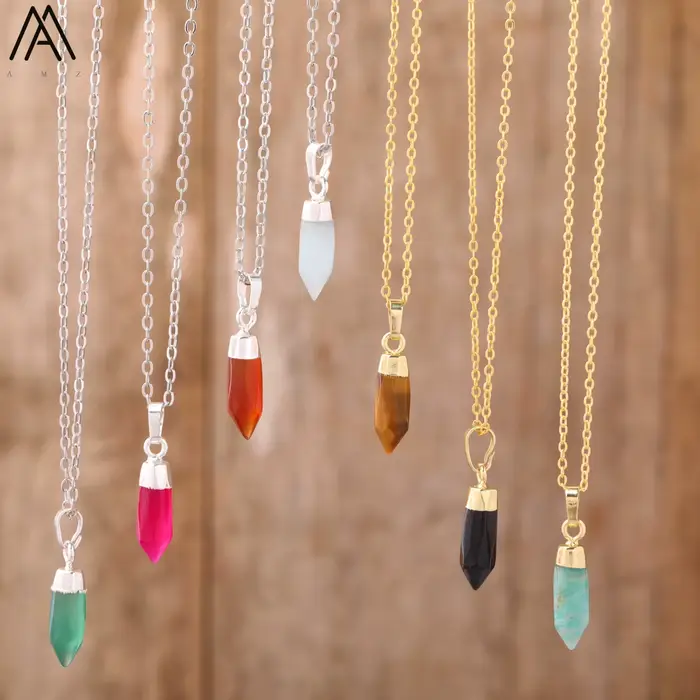 Collier pendentif en cristal d'Alanding Yst pour femme, bijoux de luxe, pointe de flèche naturelle, pierre précieuse, cadeau pour ami, amant, livraison directe