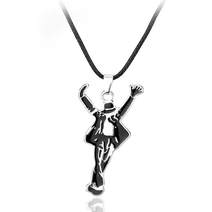 Collier classique Michael Jackson, pendentif émaillé, bijoux et accessoires commémoratifs pour fans,