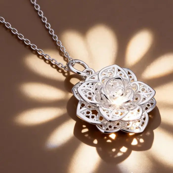 Collier en argent Sterling 925 pour femmes, bijoux de luxe, pendentif fleur, cadeaux de noël, marque