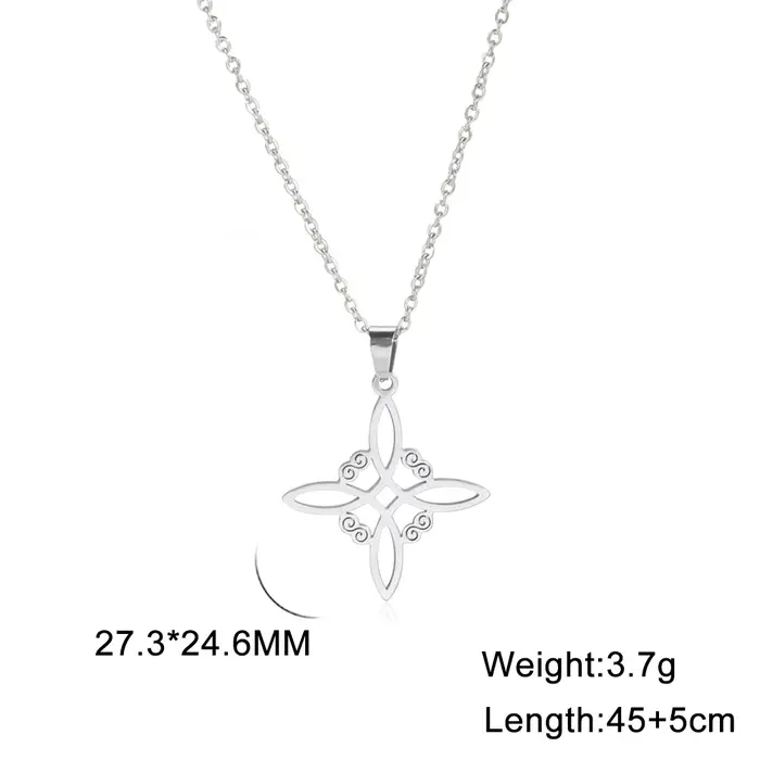 Skyrim Wicca sorcellerie noeud de sorcière collier en acier inoxydable colliers ras du cou Vintage a