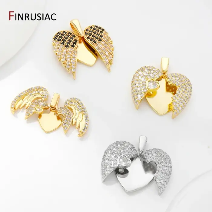 Breloque pendentif coeur en laiton plaqué or 18 carats pour la fabrication de bijoux à bricoler soi-même