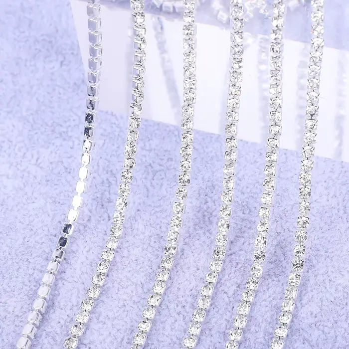 VC – Strass en cristal, 1 mètre/5yards, chaîne de tasse en pierre, or, diamant, Strass, appliques dé
