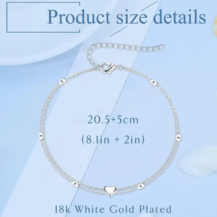Bracelets de cheville en argent Sterling 925 pour femmes