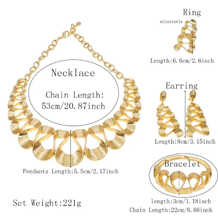 Ensemble de bijoux pour femmes plaqué or