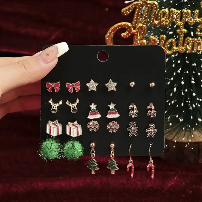 Ensemble de boucles d'oreilles de noël pour femmes