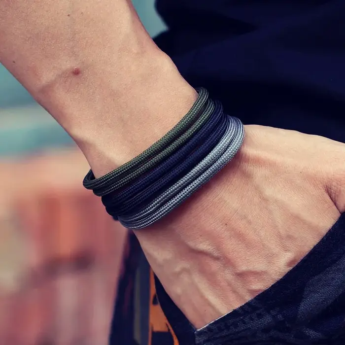 Noter – ensemble de bracelets tressés ajustables pour hommes