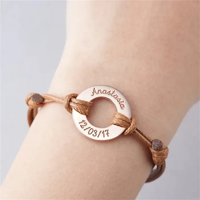 Bracelet en corde personnalisé pour femmes