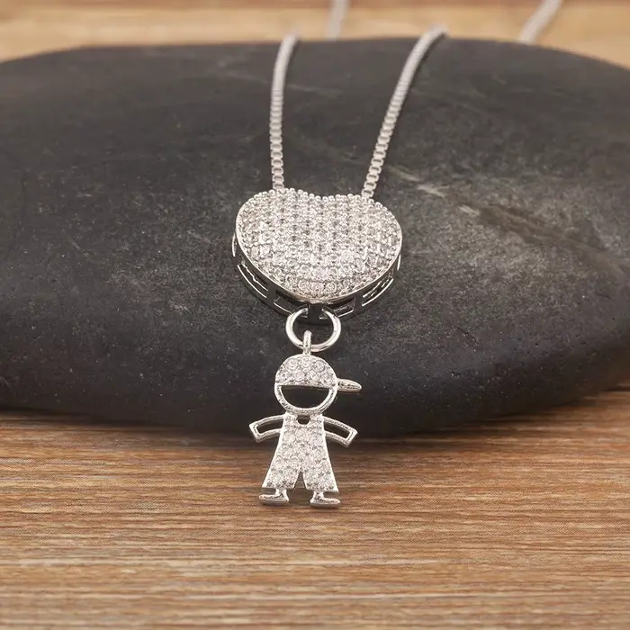 Nidin nouveau Design de luxe cuivre incrusté brillant Zircon garçons et filles pendentif à breloque 