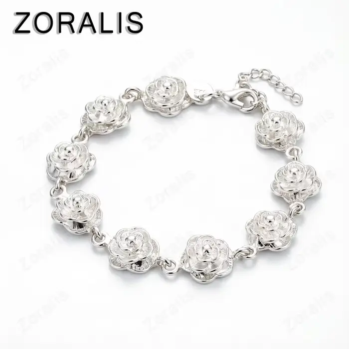 Bracelets en or 18 carats pour femmes, chaîne à main en forme de fleur, bijoux de mode pour fête, fi