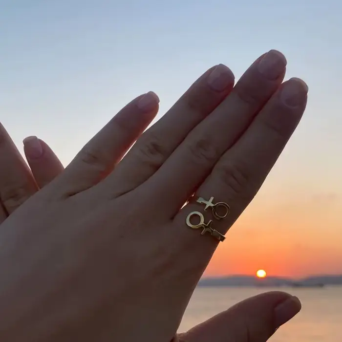 Bague en acier inoxydable avec symbole de Vénus pour femmes fières de leur identité lesbienne bijoux de fierté et d'égalité pour occasions spéciales