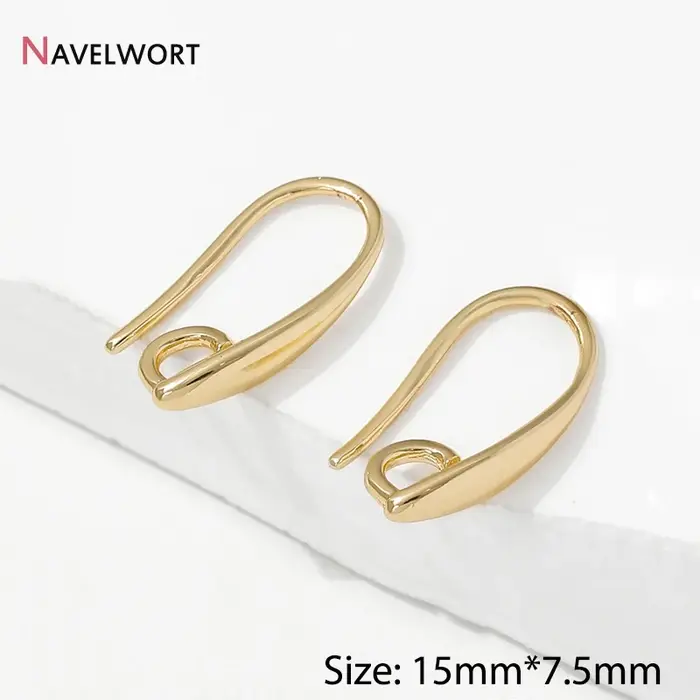 2/4/6 paires de crochets de boucles d'oreilles en laiton plaqué or 14 carats, fournitures pour la fa