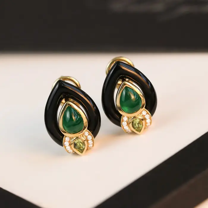 Boucles d'oreilles et bague en zircone cubique avec motif goutte d'eau pour femmes occasions spéciales style rétro vintage