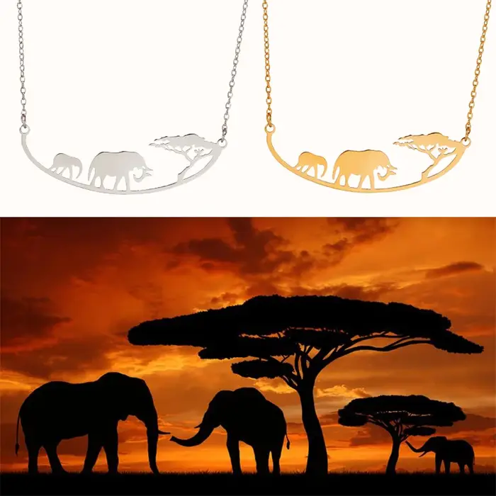 Unift JOAfrica-Collier en Acier Inoxydable pour Femme