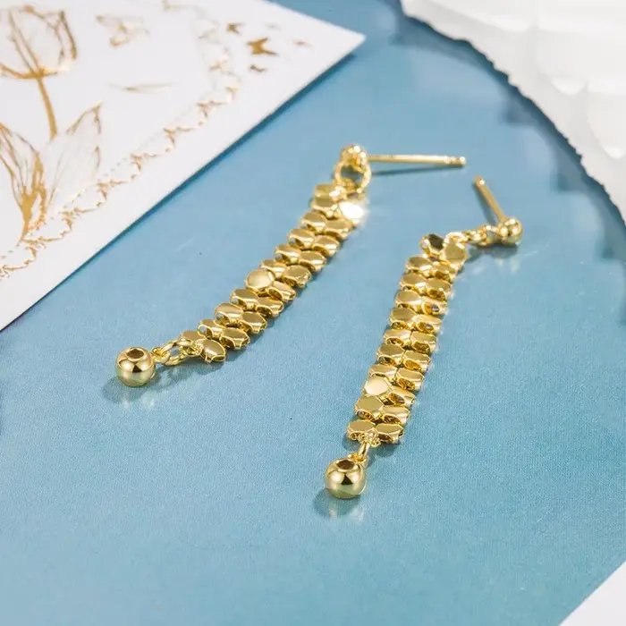 Boucles d'oreilles longues à pampilles brillantes pour femmes et filles