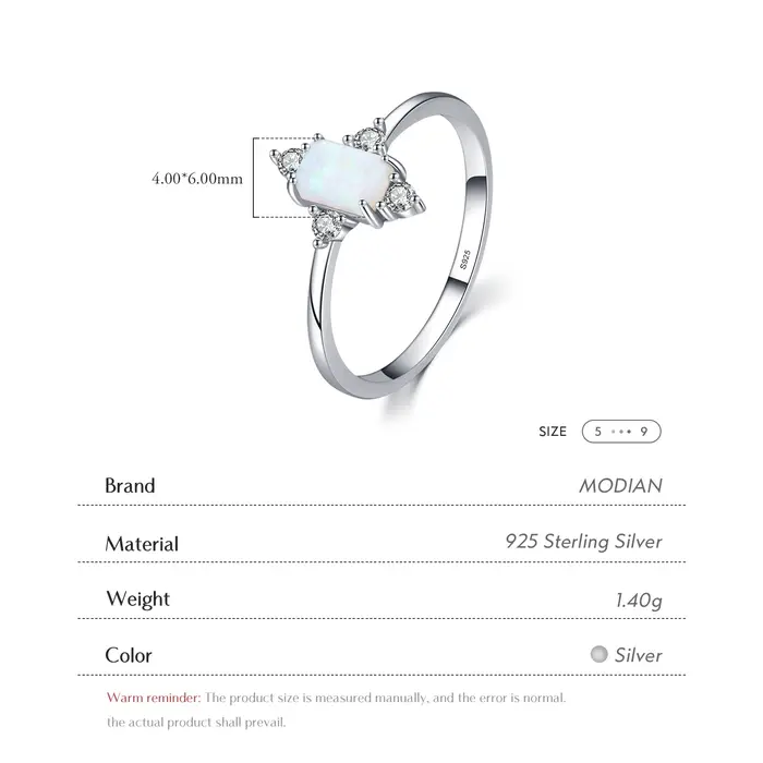Modian réel 925 bagues en argent Sterling pour les femmes brillant couronne opale bague classique de luxe déclaration de mariage bijoux Anel