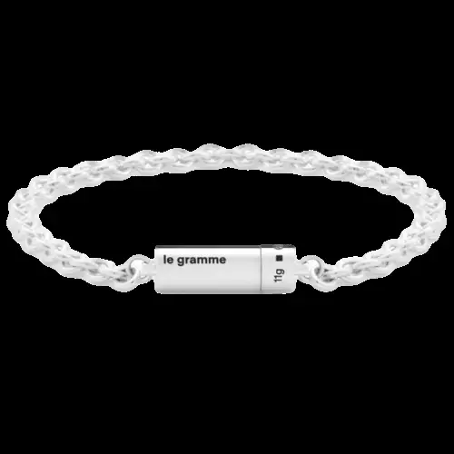 Bracelet câble sur chaîne Le 11g – Élégant bijou français pour couples, bracelet en argent sterling 