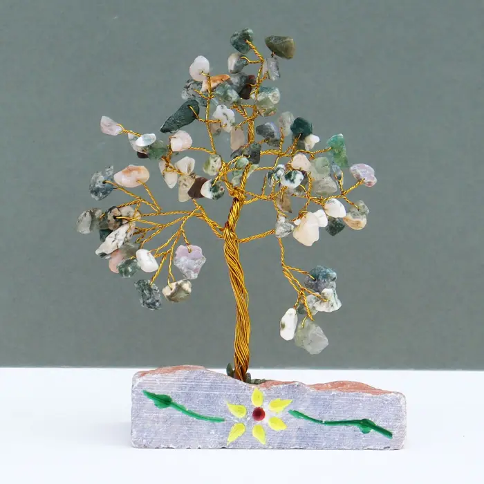 Tree Agate Gemstone Tree- 80 Stones