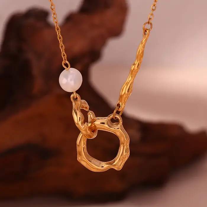 E.B.belle-Collier de perles d'eau douce pour femme