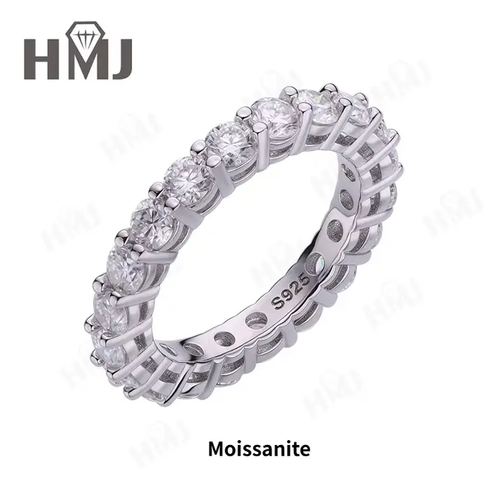 Bague en Moissanite couleur D, argent Sterling S925, coupe ronde, Columbia/Rubis/Saphir pour femmes,