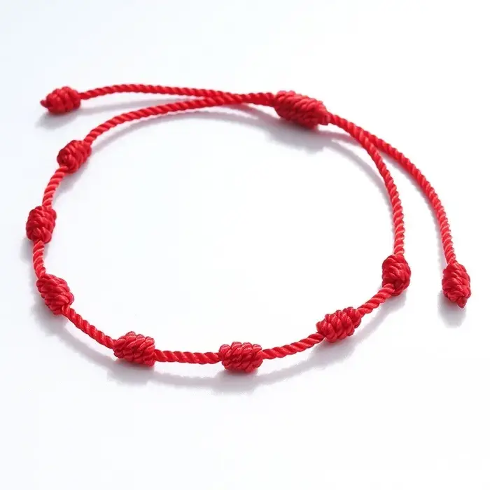 Bracelet Rouge Tressé Main Protection Amoureux Occasions Spéciales Pour Femme Homme Couple