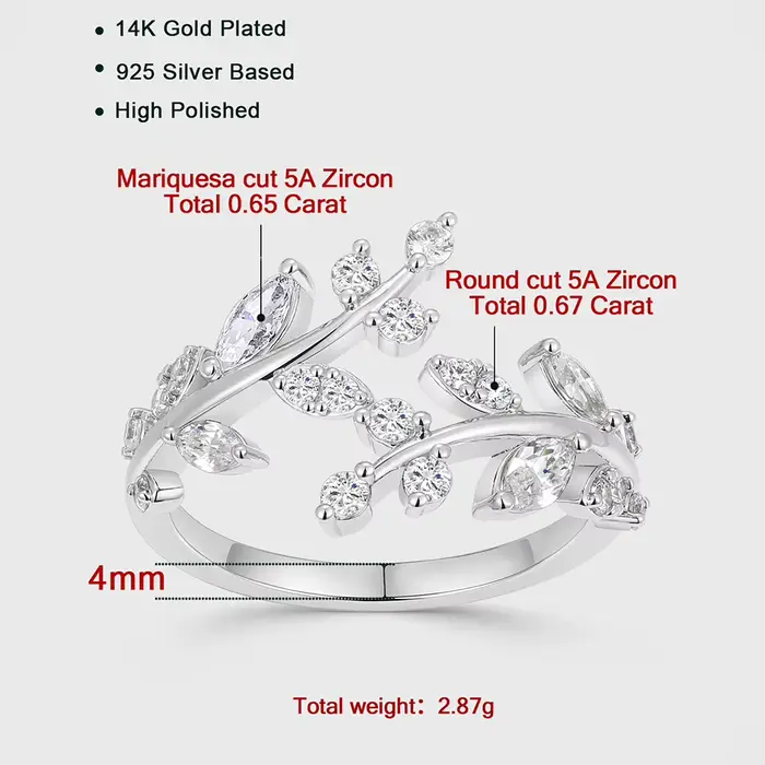 Bague APIR pour femme en argent sterling 925 avec zircon cubique étincelant