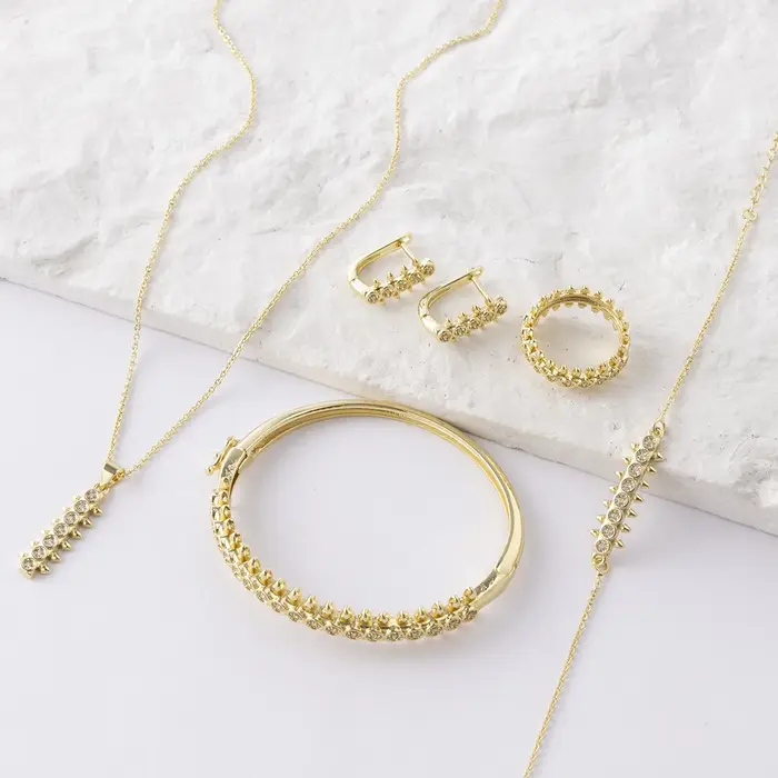 LUIZADA Maroc tendance couleur or ensemble de bijoux pour fête Design boucles d'oreilles et pendenti