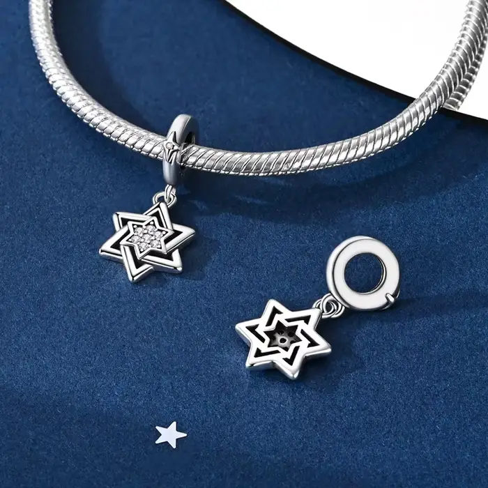 Pendentif Etoile de David en Argent Sterling 925 Bijou Traditionnel Femme Occasions Spéciales ProtectionSpirituelle
