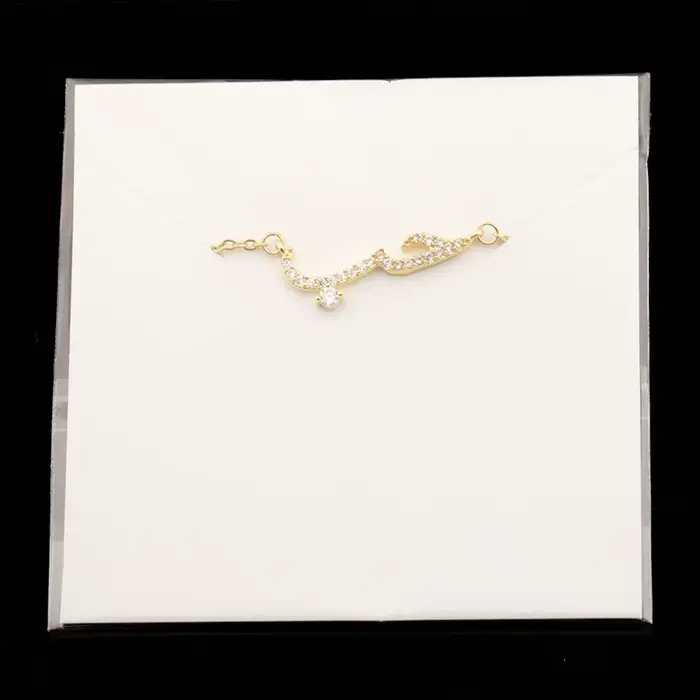 Collier en Acier Inoxydable avec Pendentif en Clip Arabe Rempli de Rose, Bijoux de Demoiselle d'Honn