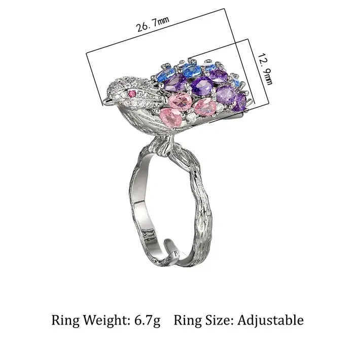 Bague Ajustable Arc-en-ciel pour Femme