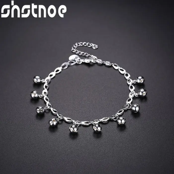 Bracelet cloche élégant et charmant en argent Sterling 925