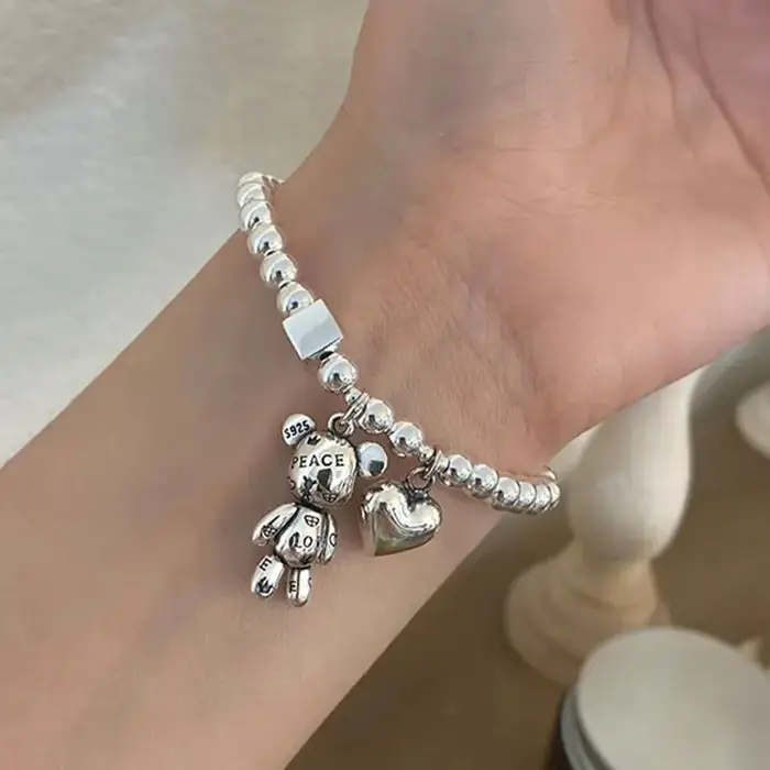 Bracelets en argent Sterling 925 pour femmes, chaîne de perles, accessoires tendance, Vintage, Simpl