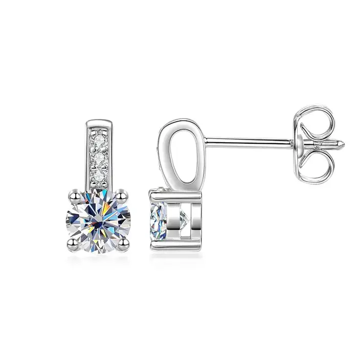 OXTAO – ensemble de collier et boucles d'oreilles en Moissanite couleur D, ensemble de bijoux de mar